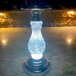 Gorgeous Candle Pedestal Glitter Inside